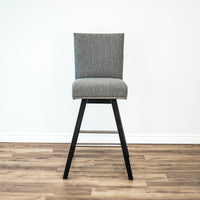 Upholstered Linen Swivel Counter Height Barstool in Grey