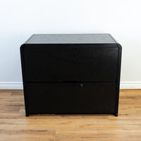 2-Drawer Wooden Cabinet in Black