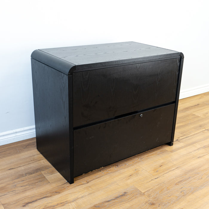 2-Drawer Wooden Cabinet in Black