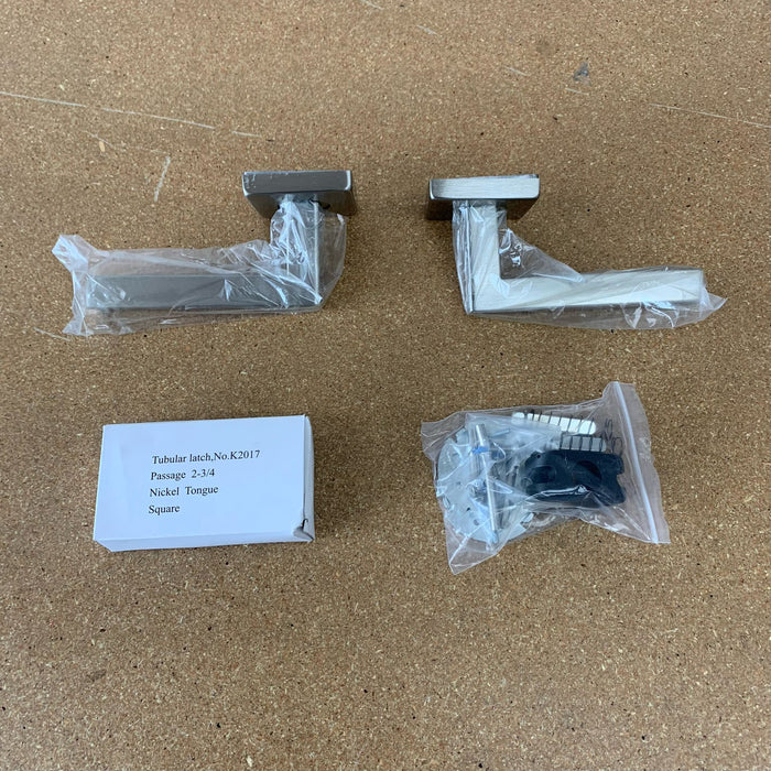 2 3/4-inch Tubular Passage Door Lever Set in Satin Nickel LH3001
