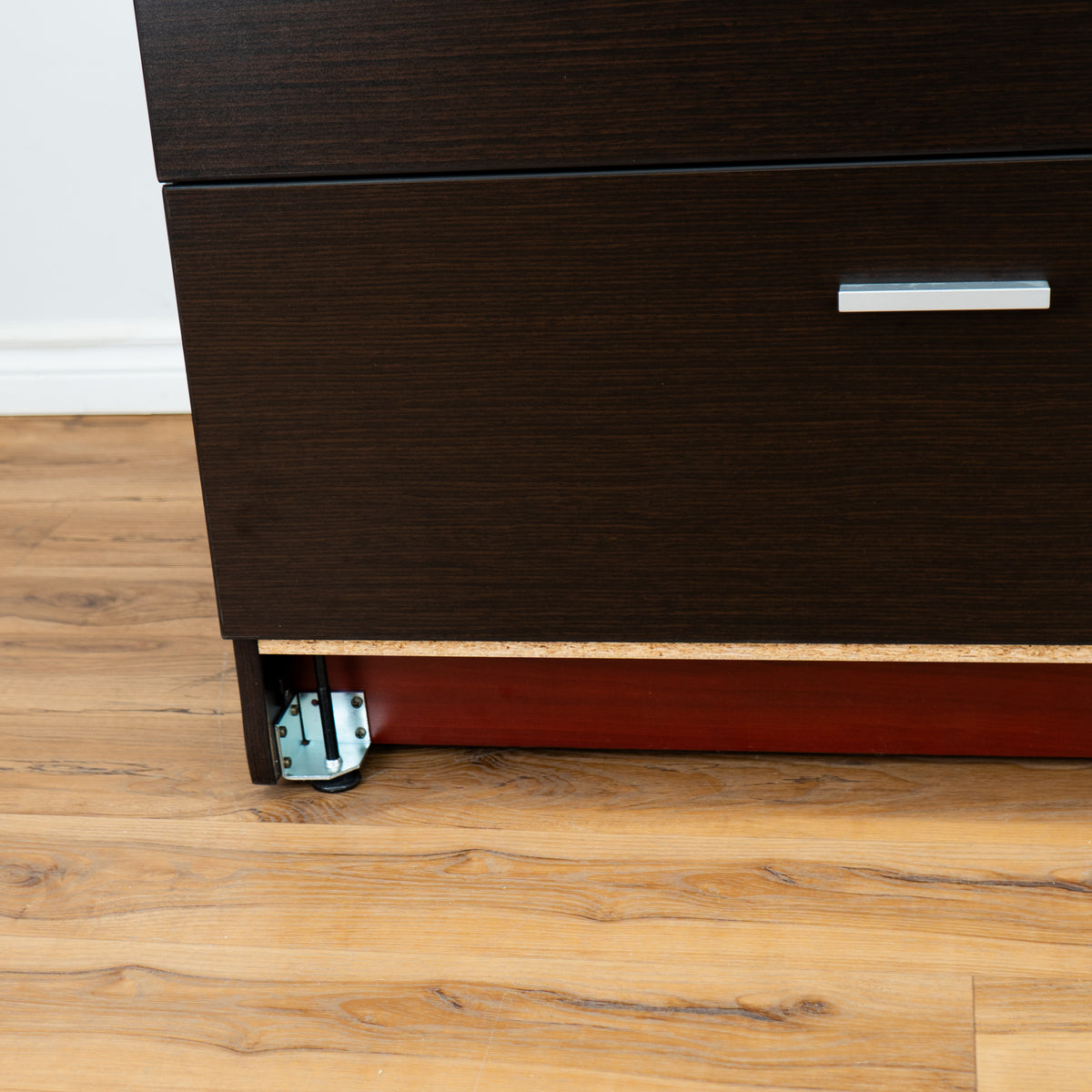 2-Drawer Wooden Cabinet in Dark Brown