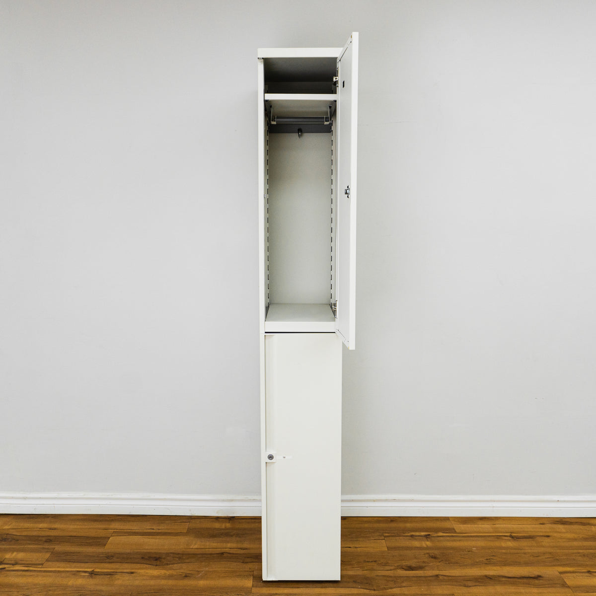 2-Door Steel Office Locker in White