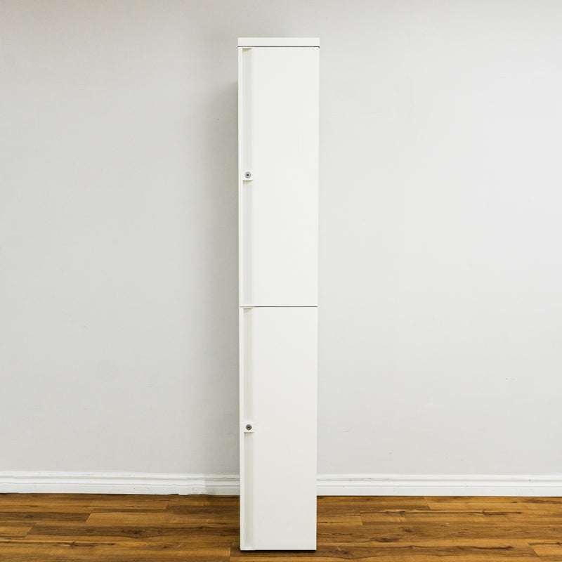 2-Door Steel Office Locker in White