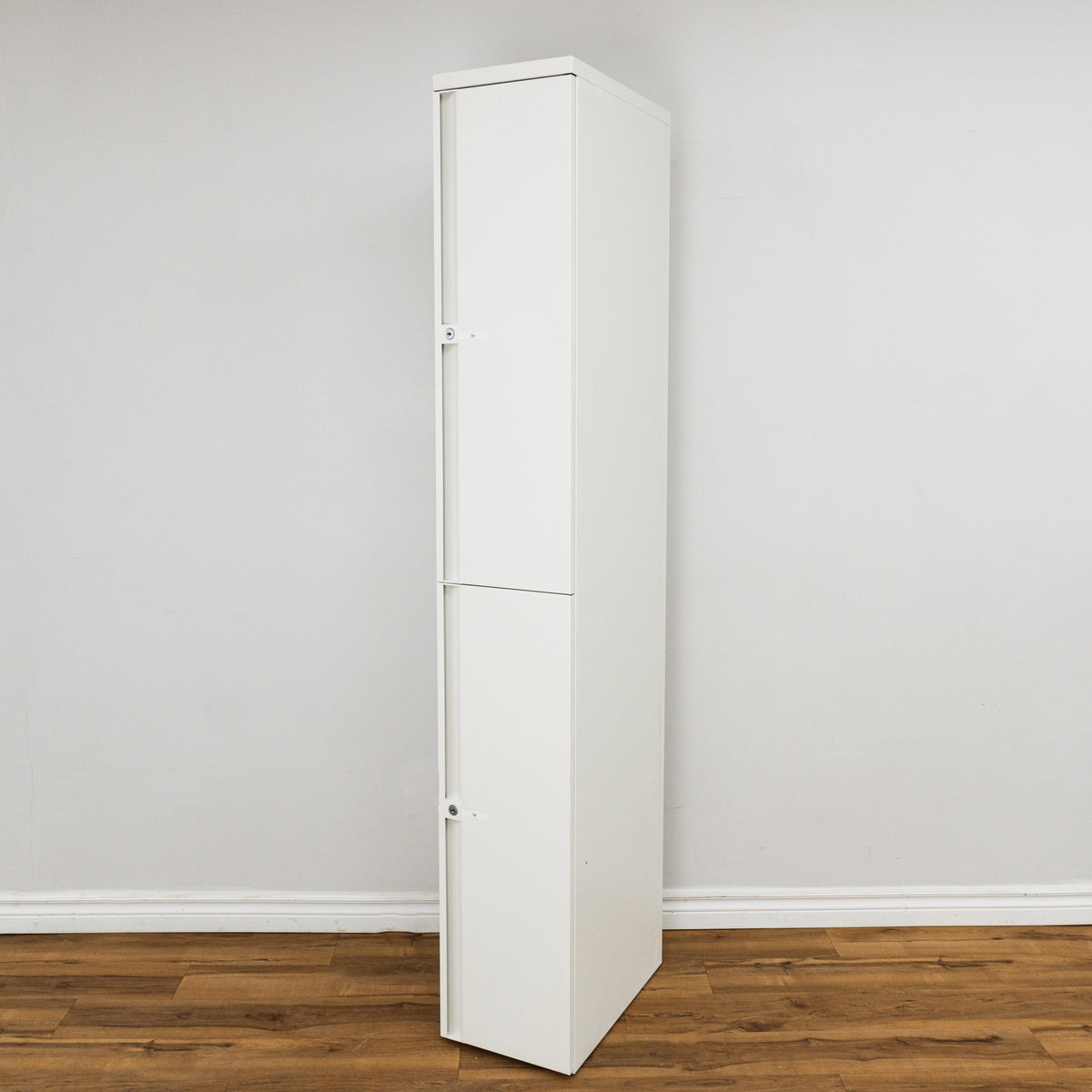 2-Door Steel Office Locker in White