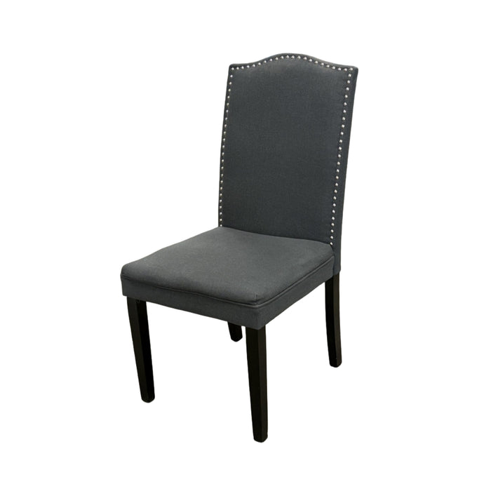 20-Inch Grey Studded Chairs (Set of 2)
