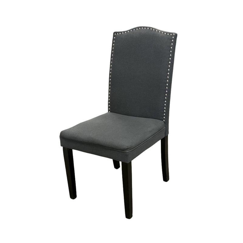 20-Inch Grey Studded Chairs (Set of 2)