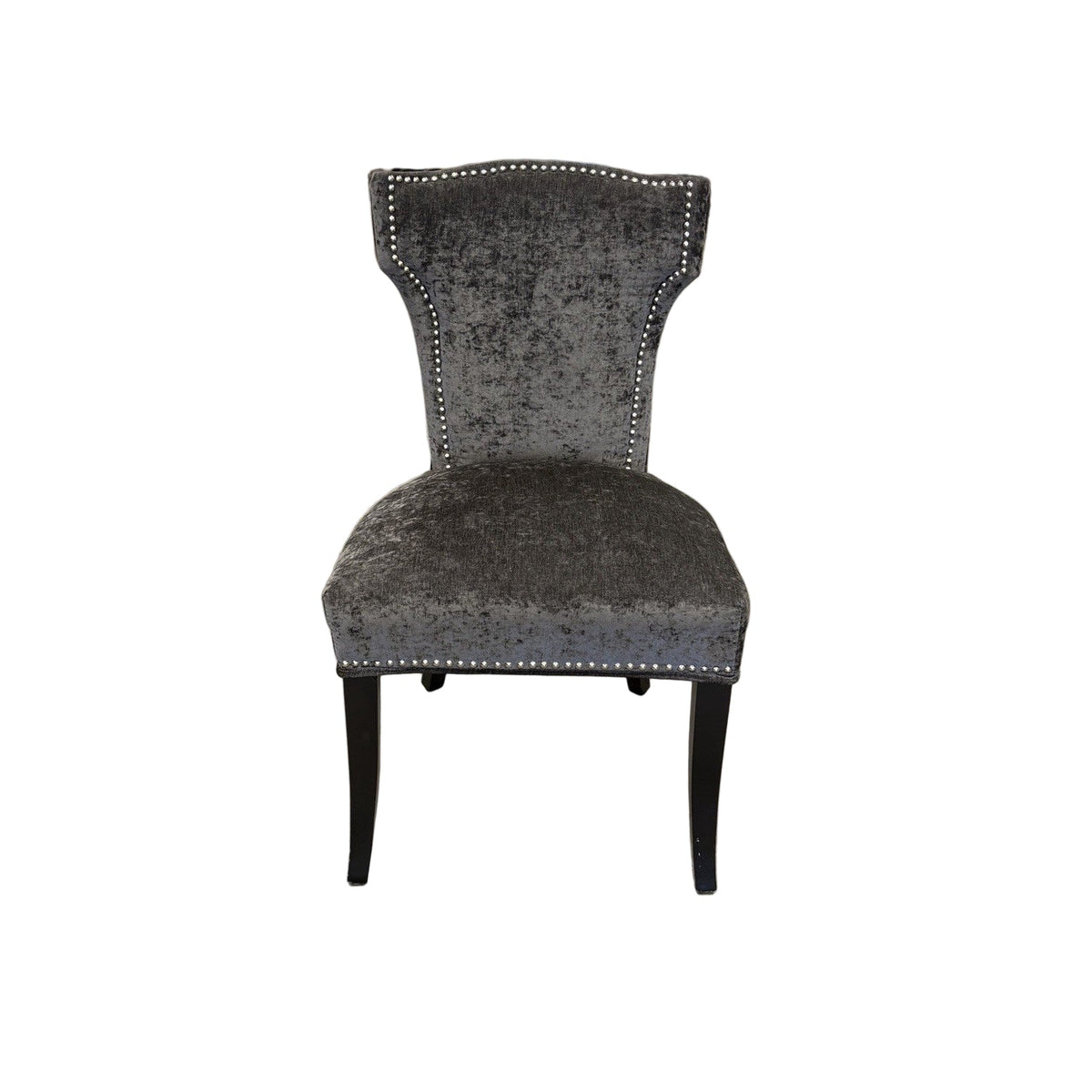 20-Inch Grey Velvet Chair (Set of 2)