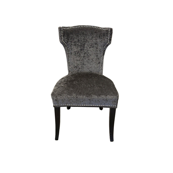 20-Inch Grey Velvet Chair (Set of 2)