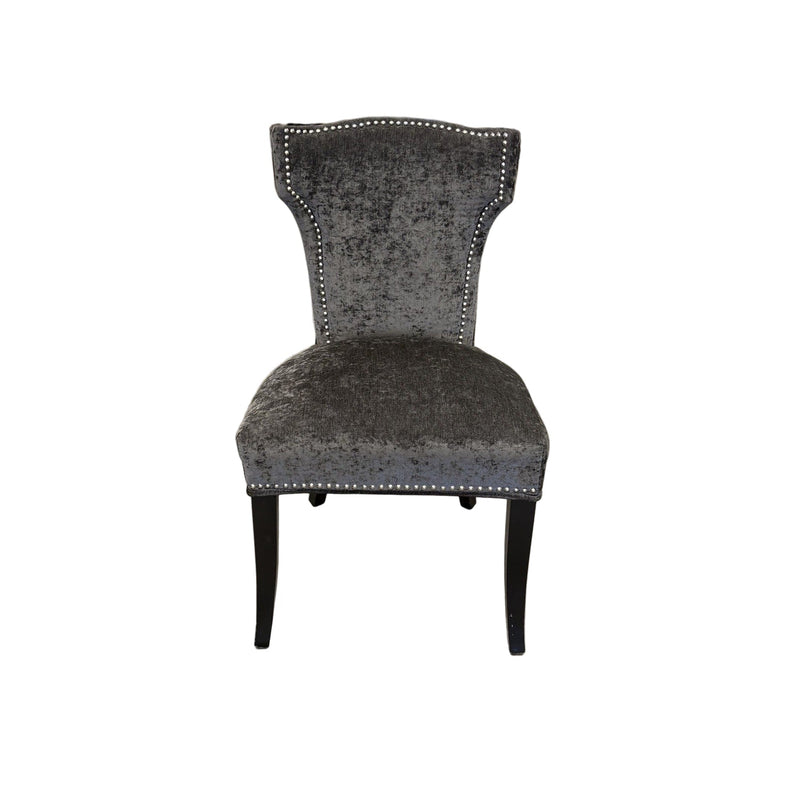 20-Inch Grey Velvet Chair (Set of 2)