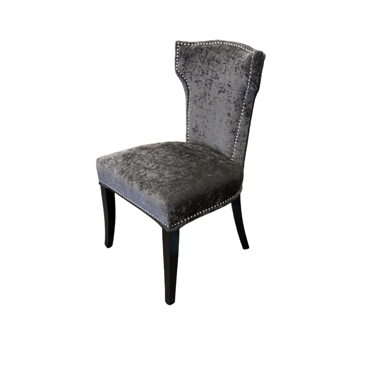 20-Inch Grey Velvet Chair (Set of 2)
