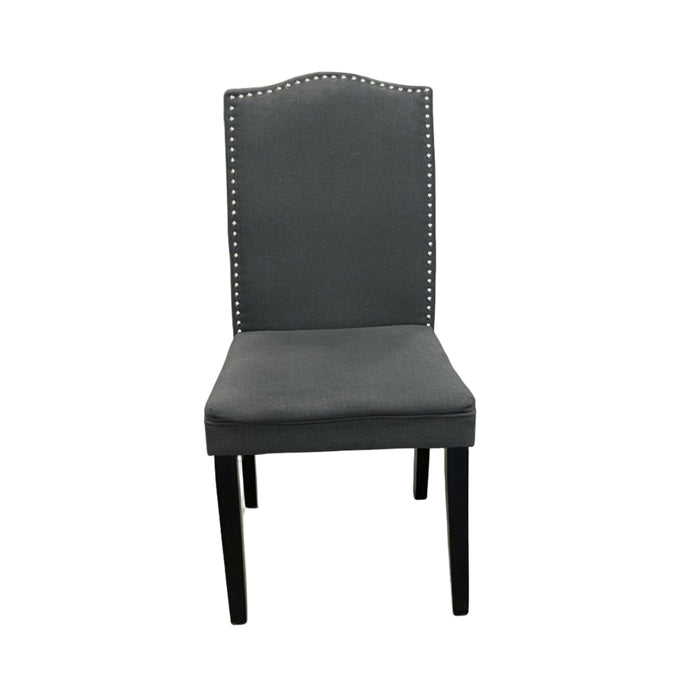 20-Inch Grey Studded Chairs (Set of 2)