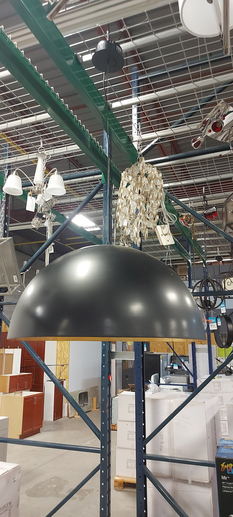 Matte Black and Gold Pendant LED Light