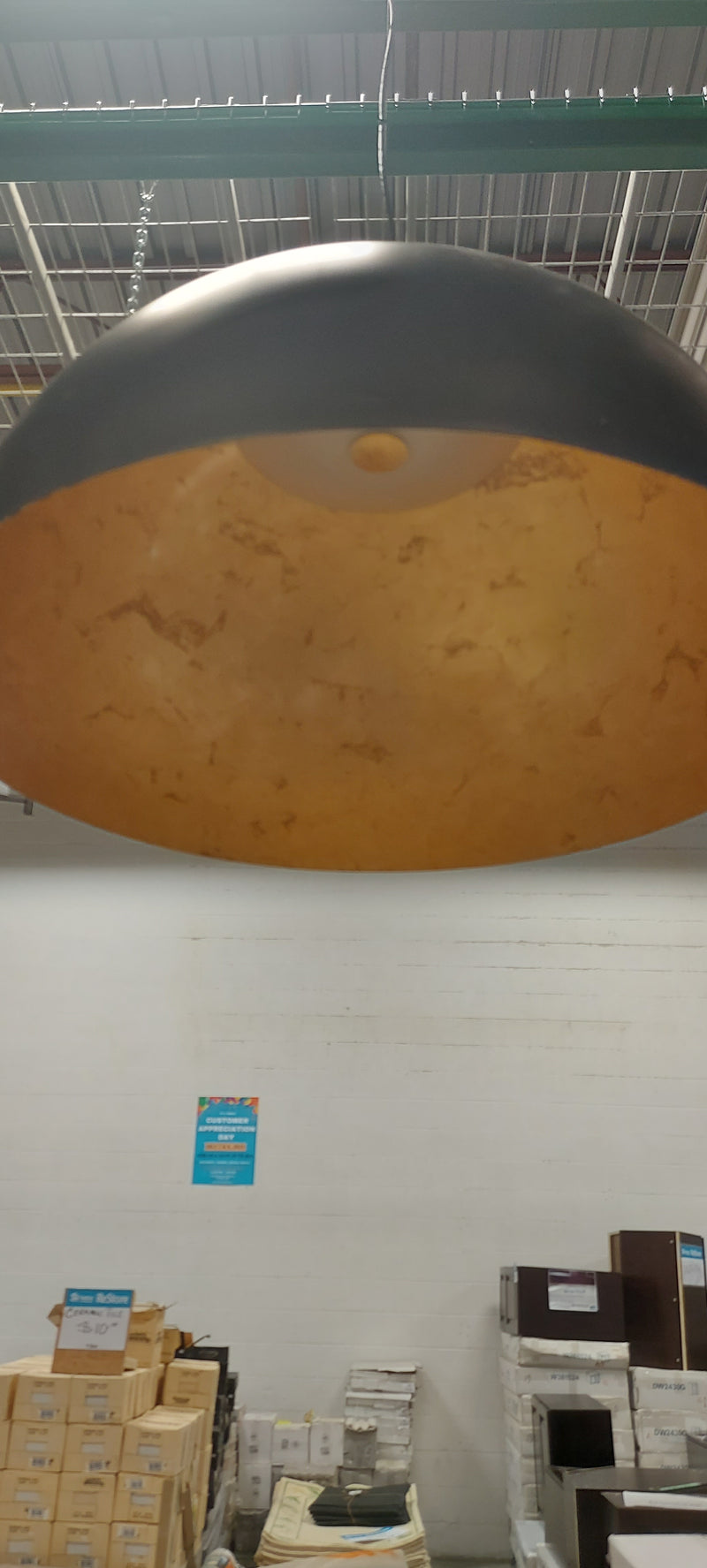 Matte Black and Gold Pendant LED Light