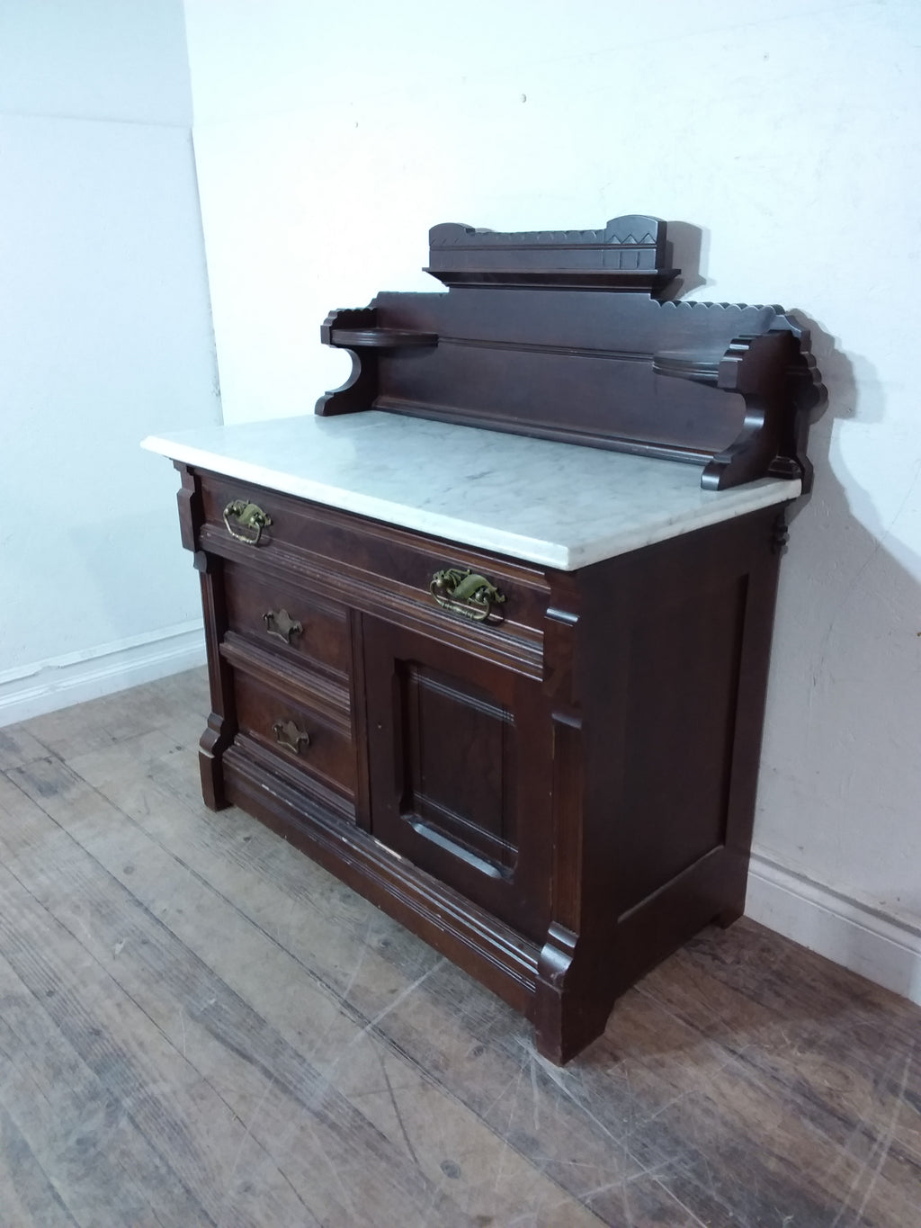Antique Marble Top Cabinet Table