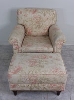 Floral Armchair With Ottoman