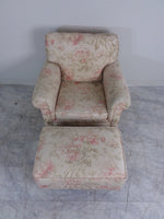Floral Armchair With Ottoman