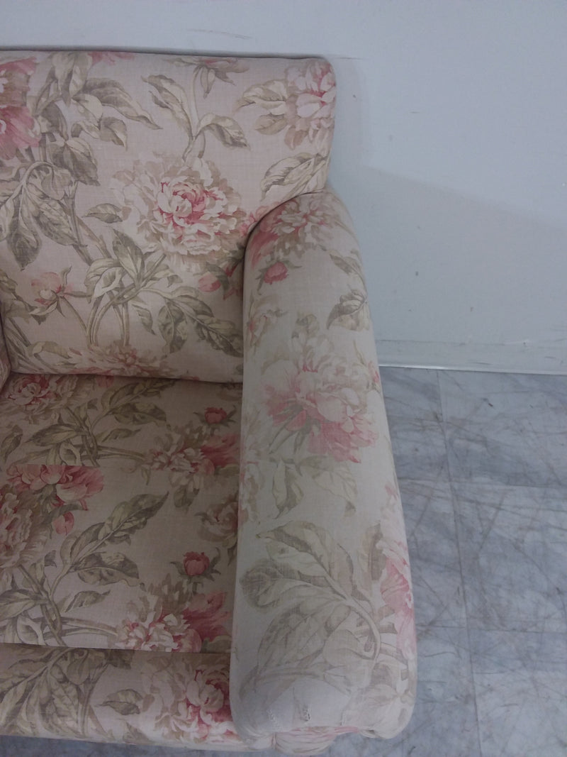 Floral Armchair With Ottoman