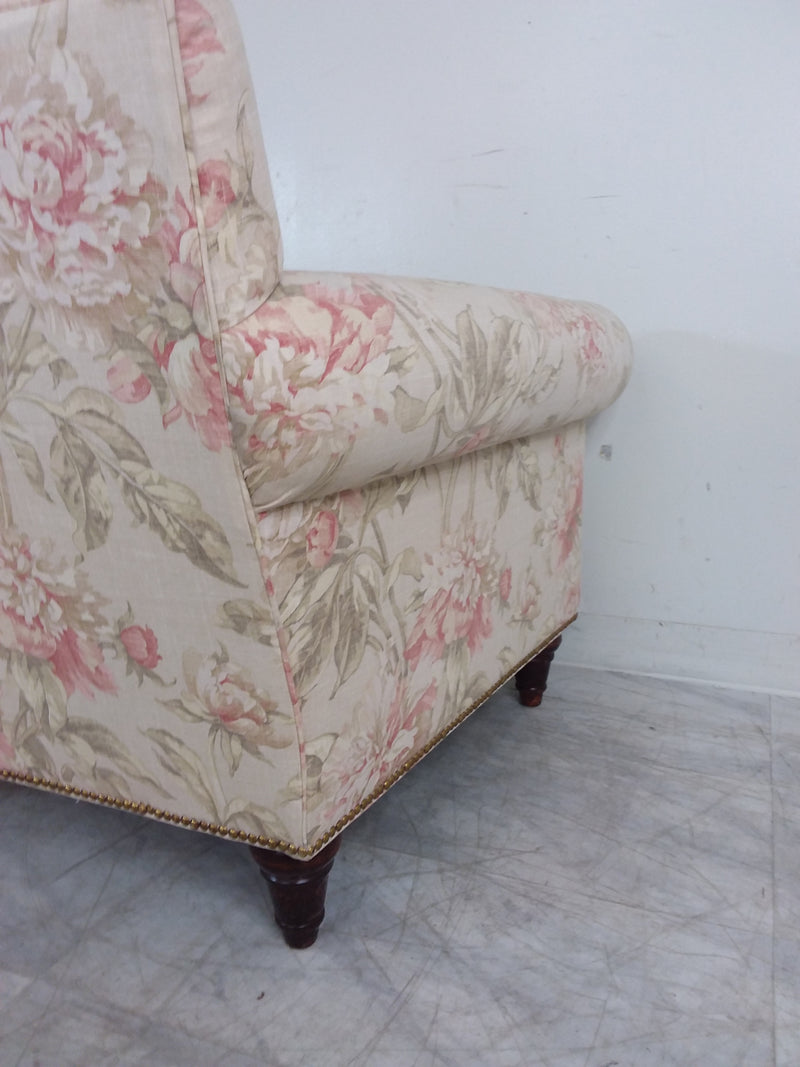 Floral Armchair With Ottoman