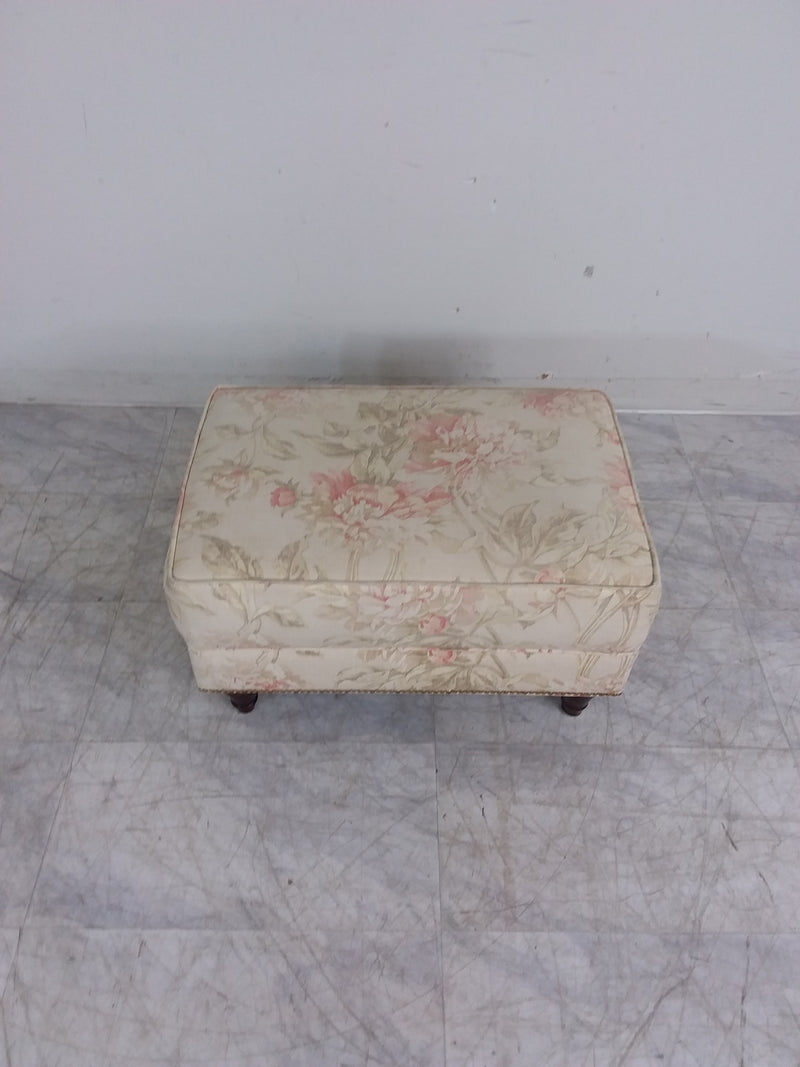 Floral Armchair With Ottoman