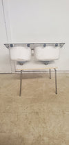31''W White Double Sink