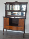 Antique Tiger Maple Buffet and Hutch