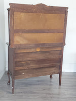 Antique Tiger Maple Buffet and Hutch