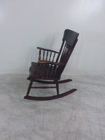 Vintage Leather Seat Rocking Chair