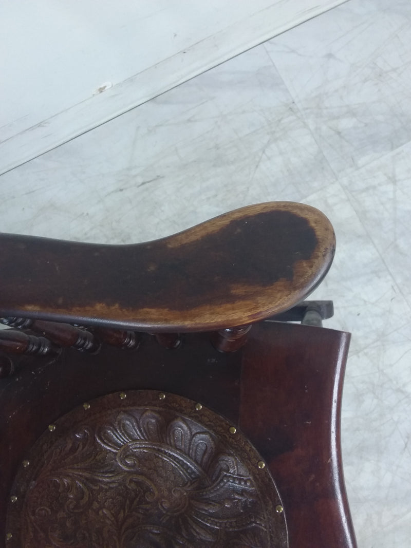 Vintage Leather Seat Rocking Chair