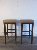 Faux Suede Top  Bar Stool In Taupe