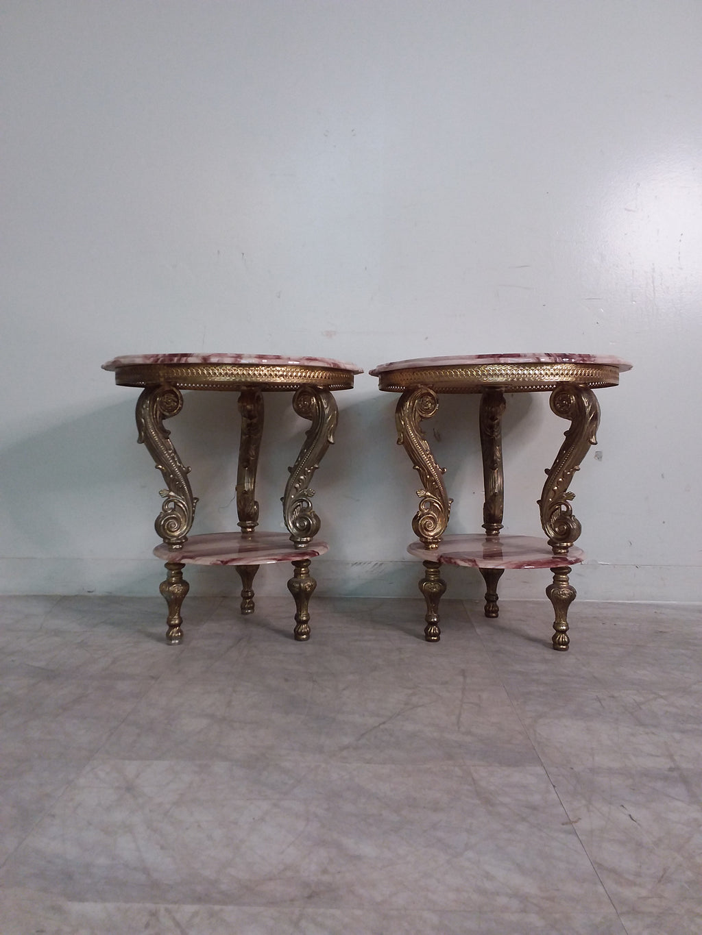 Faux Marble End Tables (Pair)