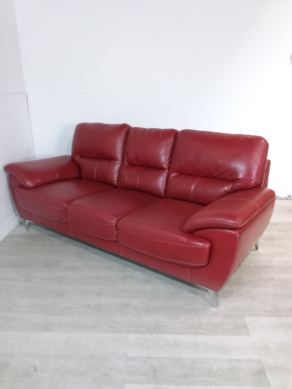 Modern Red Leather Sofa