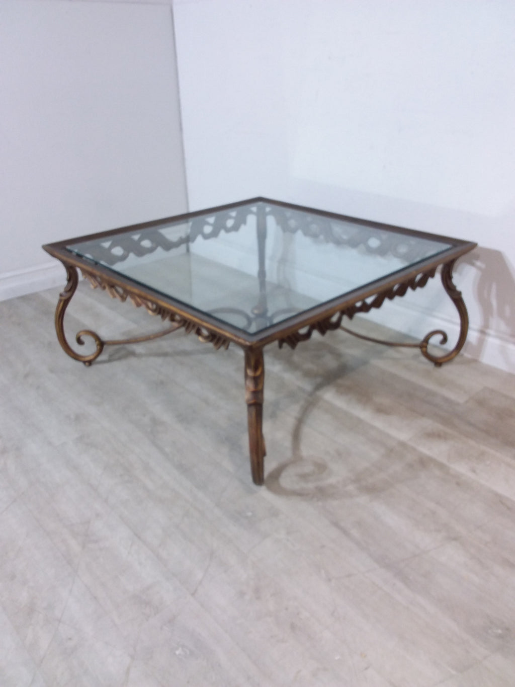 40" Gold Finish Coffee Table