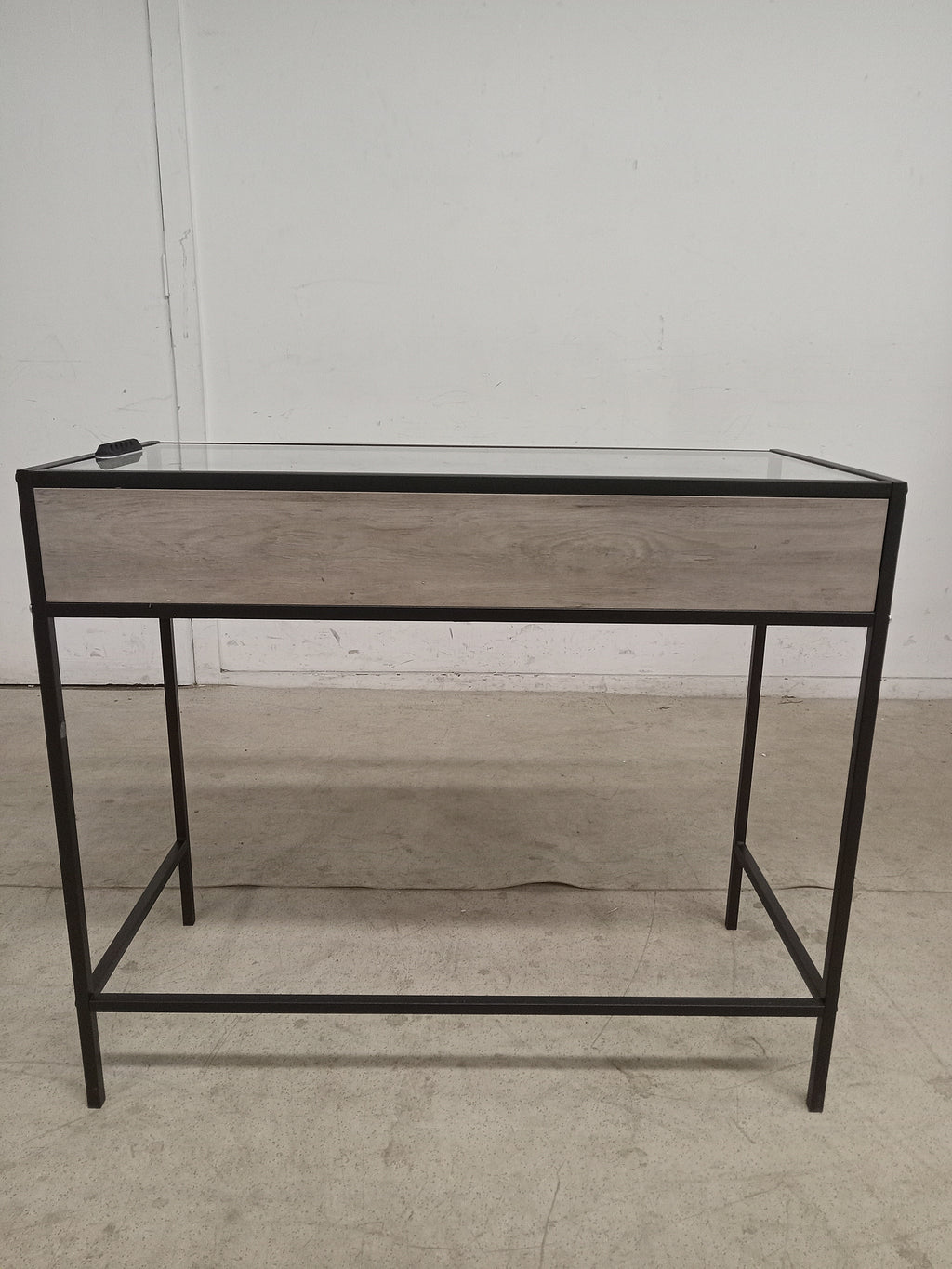 Metallic Glass Top Desk