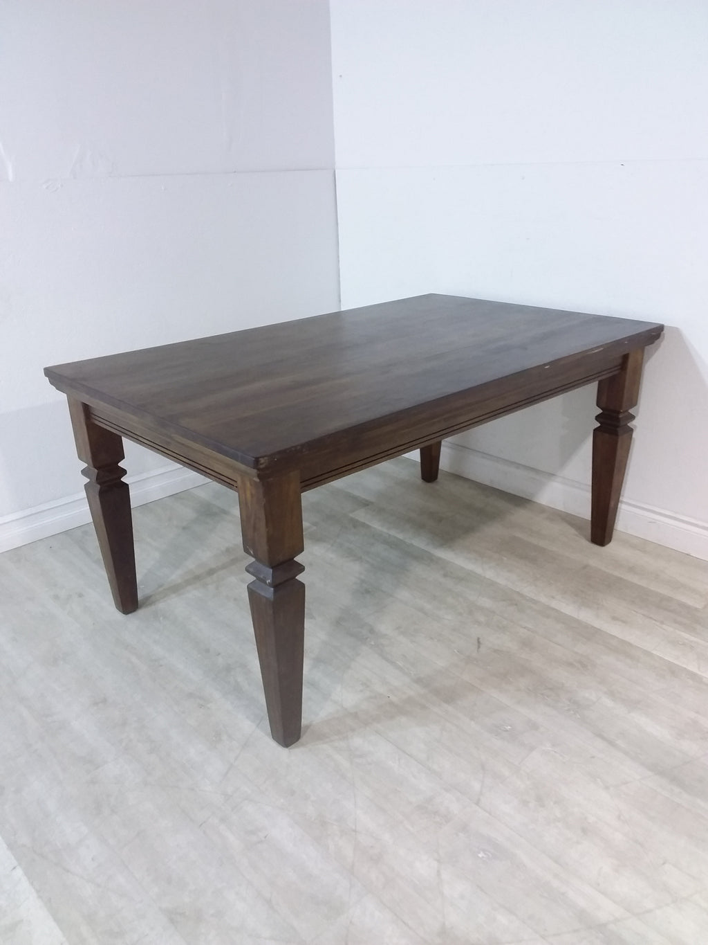 Solid Dark Wood Dining Table