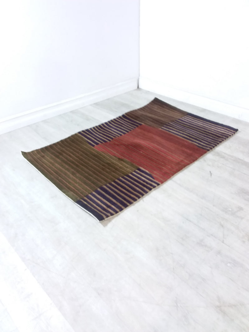 Striped, Deep Colored Rug 36" x 59 1/2"