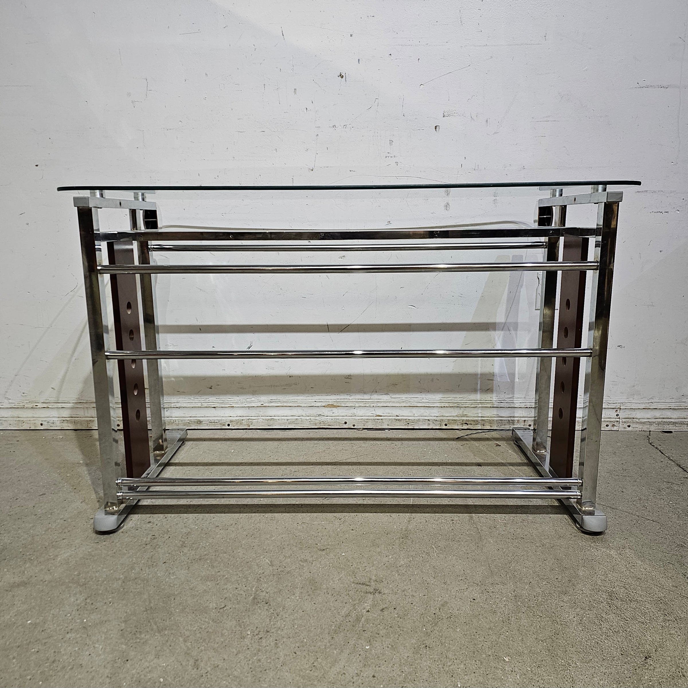 Contemporary Glass & Chrome Desk Habitat ReStore GTA