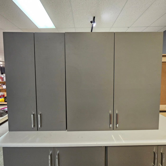 Flat Panel Grey Kitchen Cabinet Set