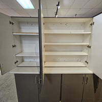 Flat Panel Grey Kitchen Cabinet Set