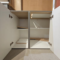 Flat Panel Grey Kitchen Cabinet Set