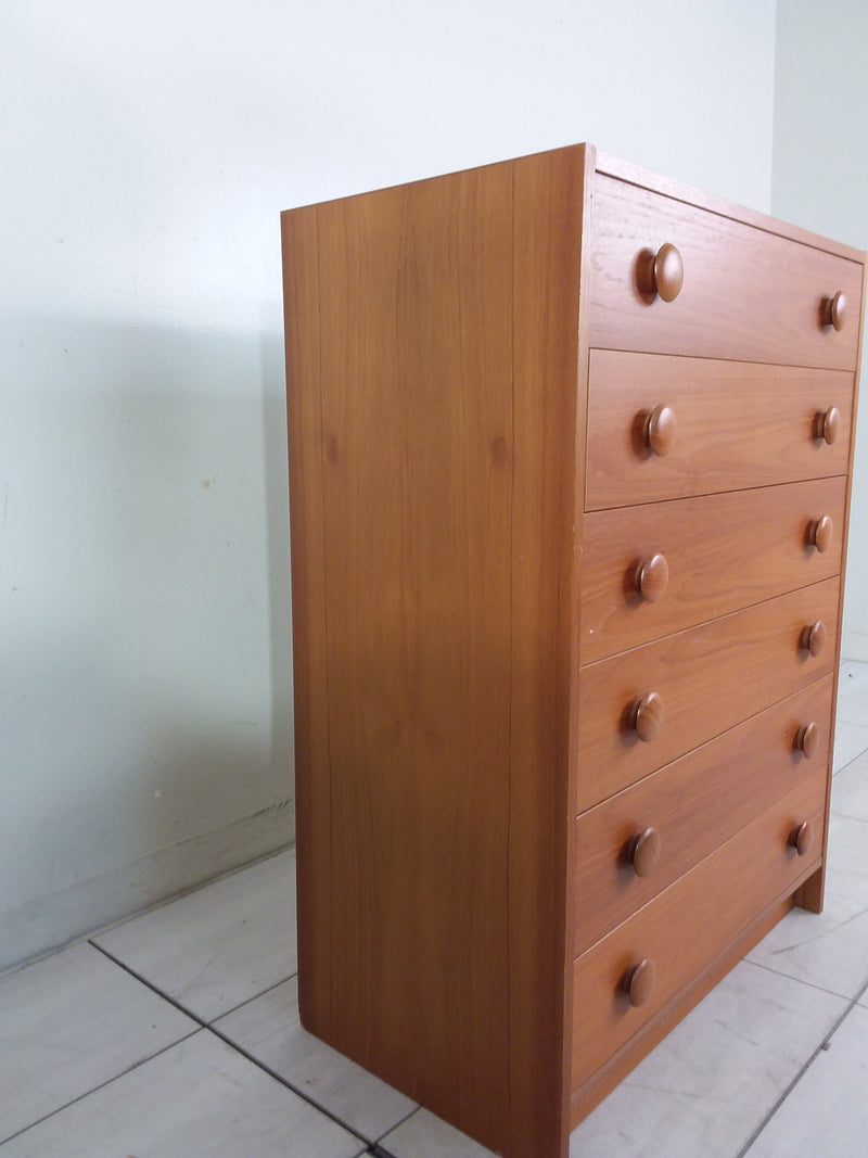 Danish Teak Veneer Tallboy