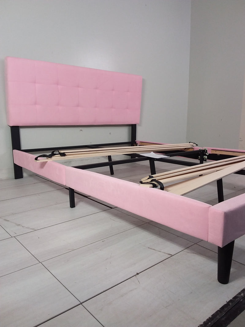 Upholstered Rosy Pink Full/Double Bedframe