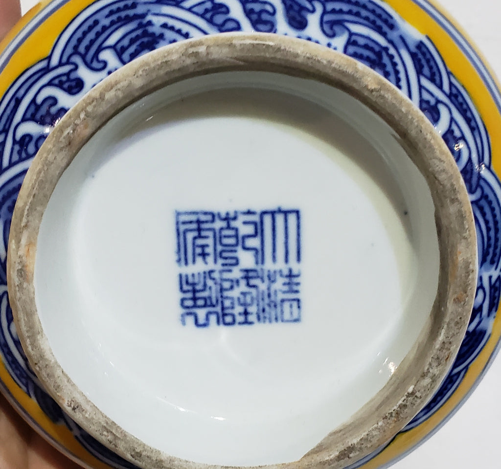 10" Gold & Blue Porcelain Tea Pot