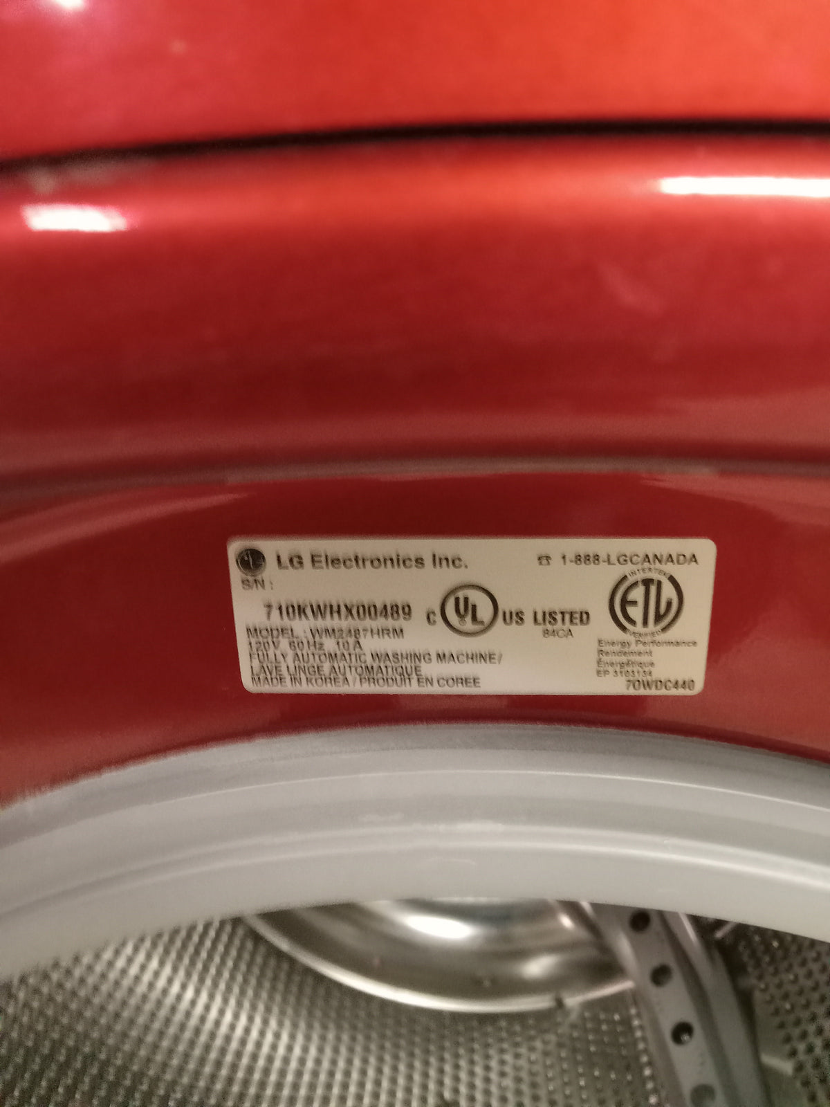27"W Red LG Washing Machine