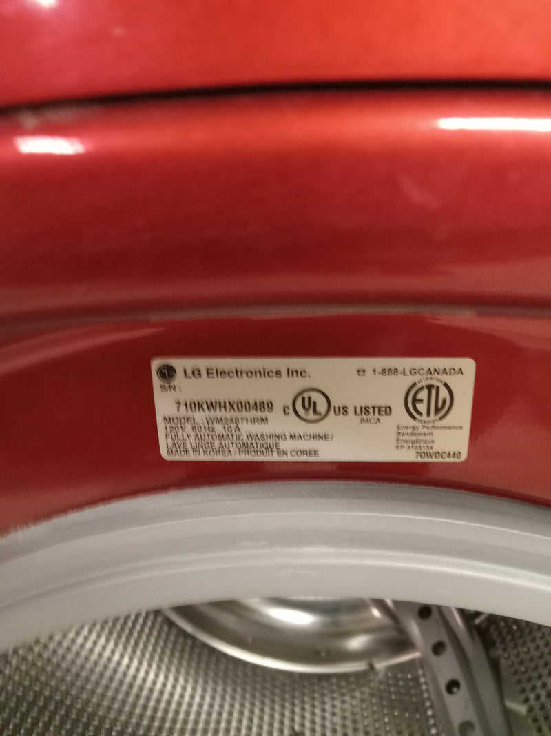 27"W Red LG Washing Machine