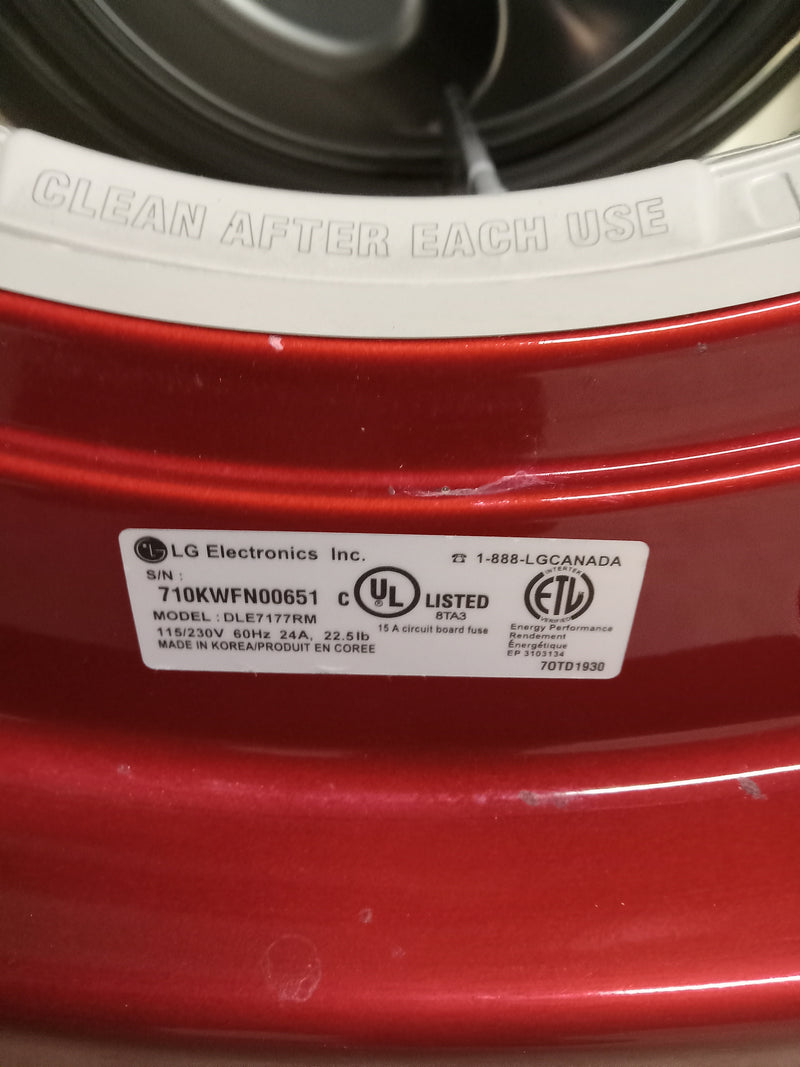 27"W Red LG Laundry Dryer
