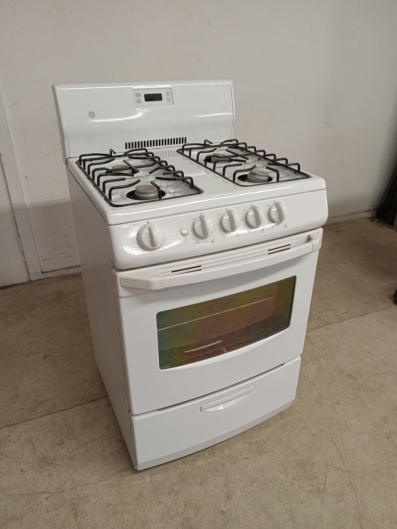 24"W General Electric White Gas Stove
