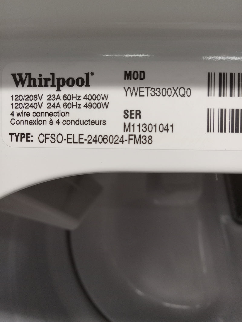 27.5" W Whirlpool Washer and Dryer Combo