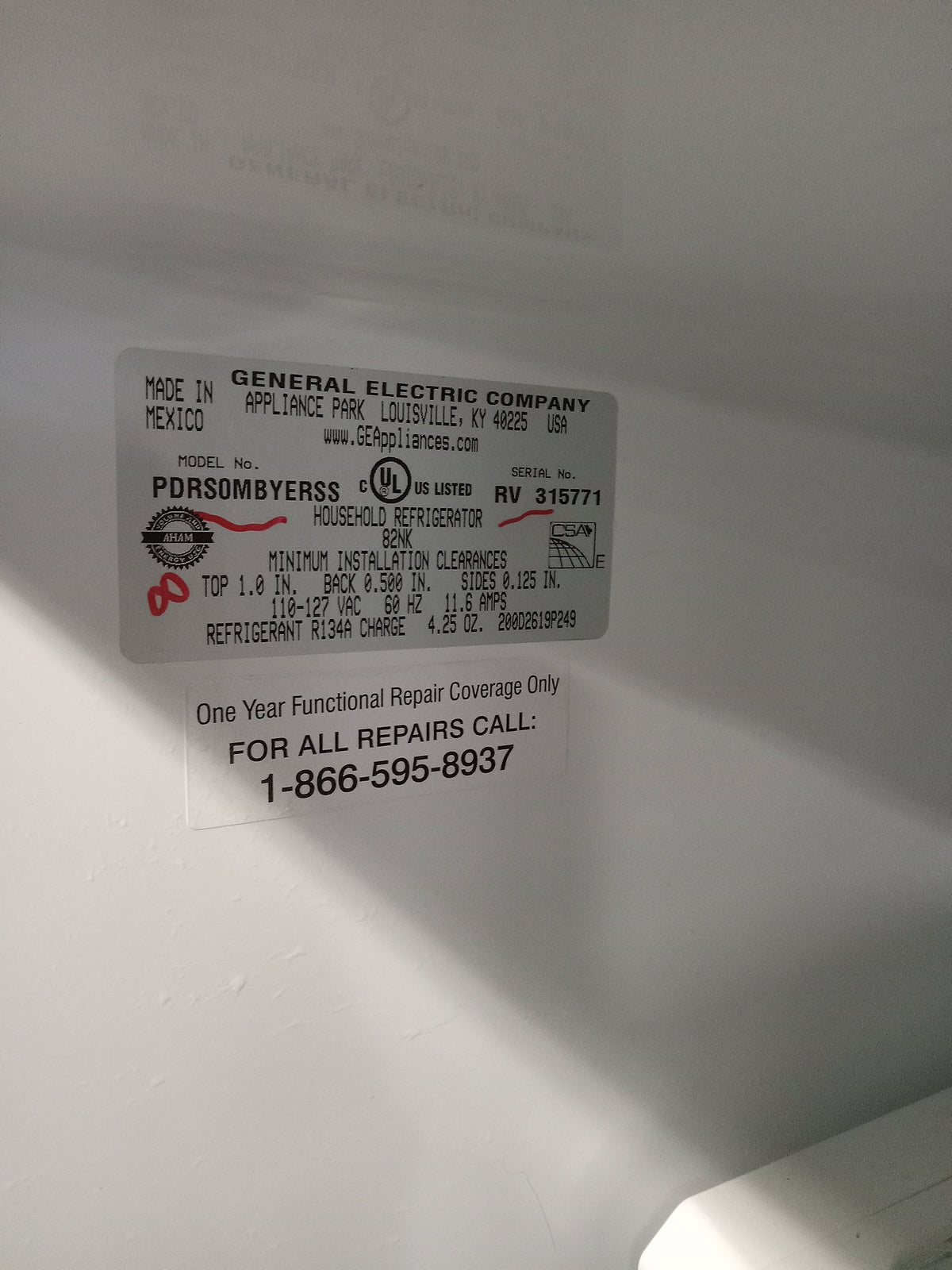 30"W General Electric Stainless Steel Refrigerator