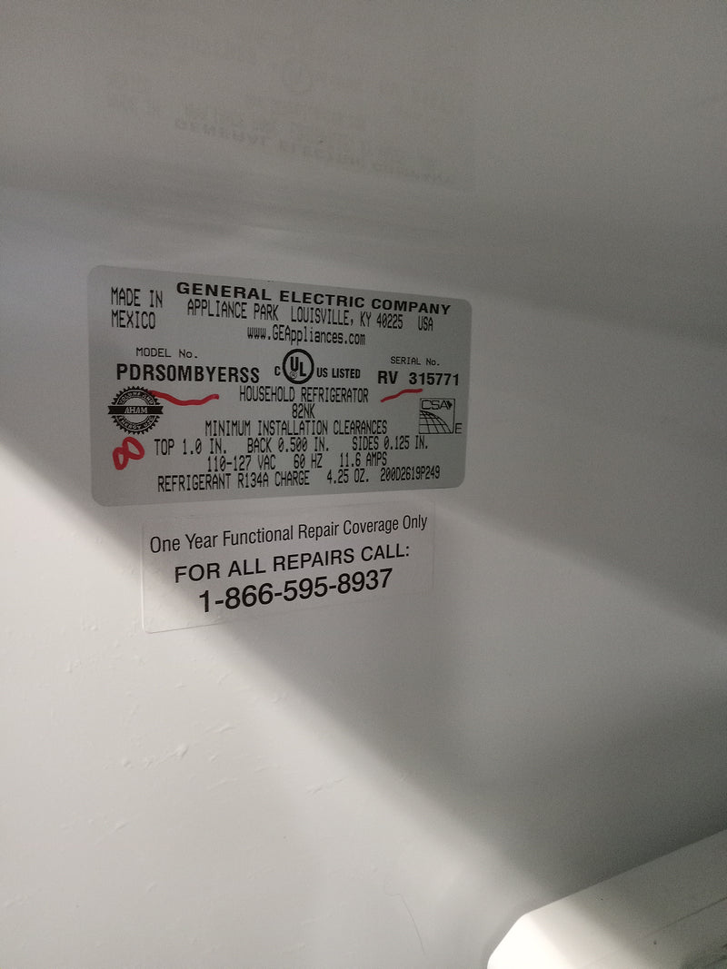 30"W General Electric Stainless Steel Refrigerator