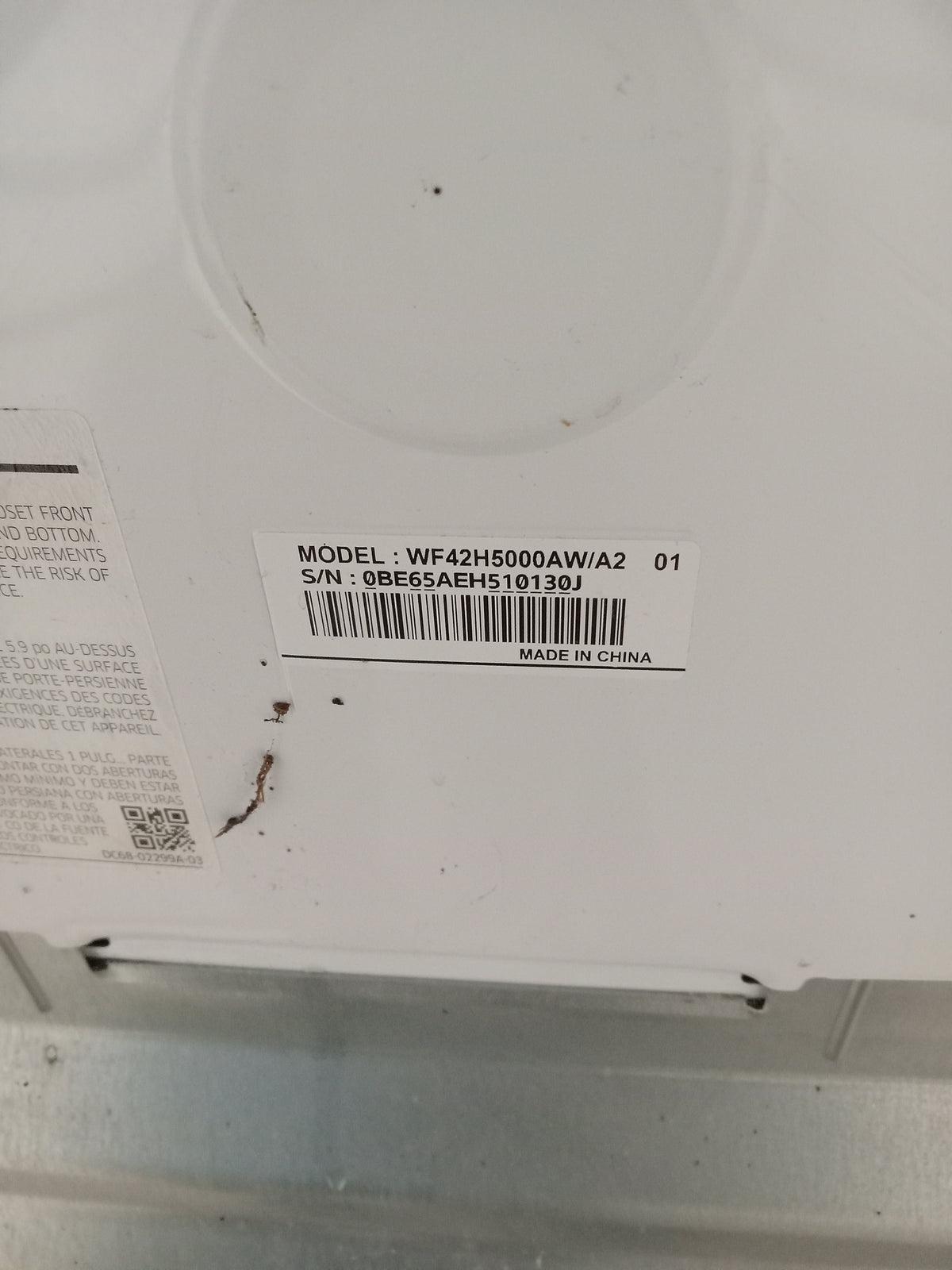 27"W Samsung Washing Machine